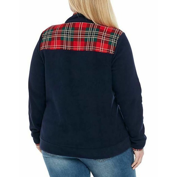 Crown & Ivy 1X Sweeter Fleece Top Blue - Picture 3 of 3